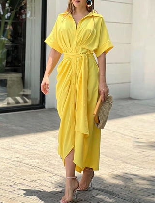 Green Tahlia elegant casual dress by THE WHITMORE FAMILY, featuring a stylish and comfortable design, almost sold out.