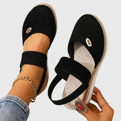 Beige Antonia™ ELUXOR orthopedic sandals by THE WHITMORE FAMILY, featuring supportive design and comfortable straps.