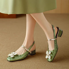 Beige Eloise Chic Elegant Pumps flat sandals by THE WHITMORE FAMILY, stylish and comfortable footwear with a sleek design.
