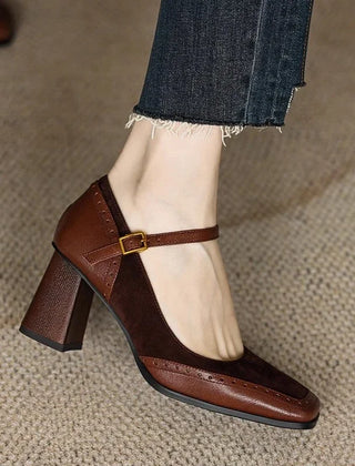 Brown Florence Classic Mary Janes flat sandals by THE WHITMORE FAMILY with a sleek, timeless design and comfortable strap details.