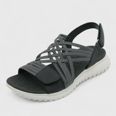 Green Arvienne™ orthopedic sandals by THE WHITMORE FAMILY with cushioned straps and supportive soles for comfortable wear.