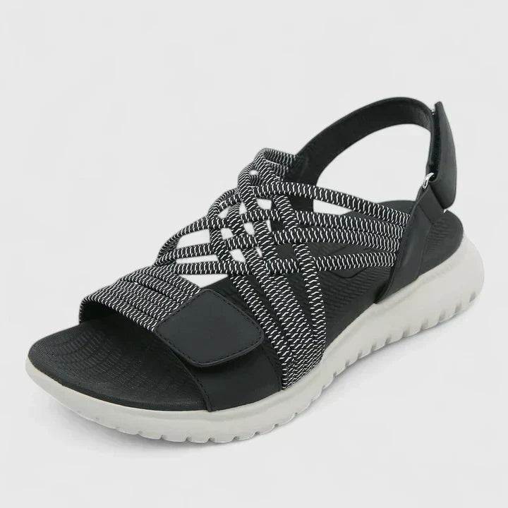Green Arvienne™ orthopedic sandals by THE WHITMORE FAMILY with cushioned straps and supportive soles for comfortable wear.