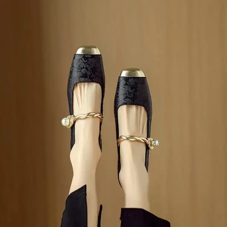 Green Mestelle Elegant Mary Janes by THE WHITMORE FAMILY featuring a classic strap design and polished leather finish.