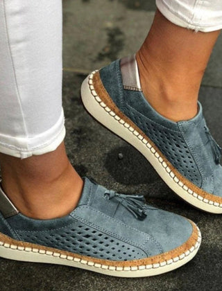 Green Arden™ Orthoflex Slip-Ons by THE WHITMORE FAMILY, showing comfortable slip-on shoes with flexible design and casual style.