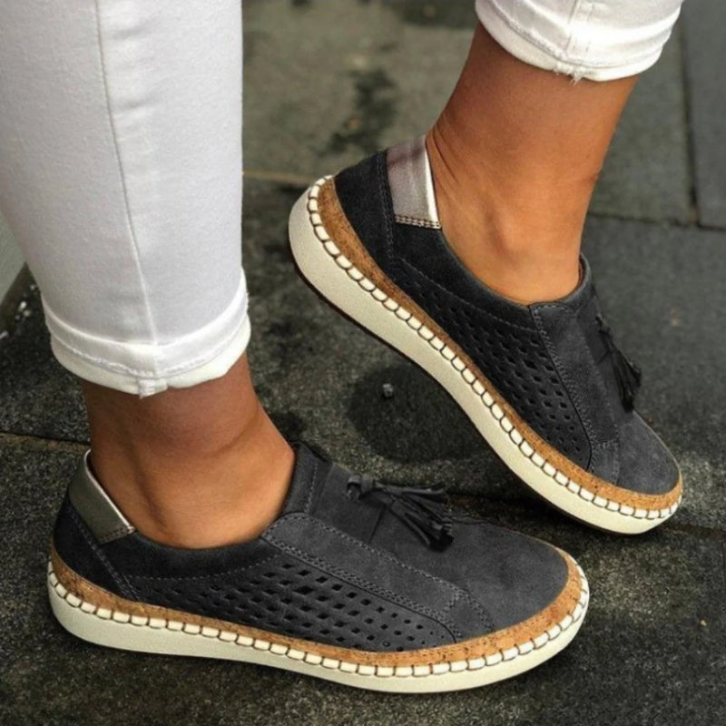 Green Arden™ Orthoflex Slip-Ons by THE WHITMORE FAMILY, casual slip-on shoes with flexible orthoflex soles.