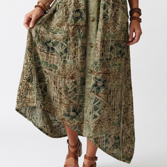Green Aleta button-front oversized pocket midi dress by THE WHITMORE FAMILY, featuring a relaxed fit and stylish design.