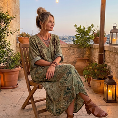 Green Aleta button-front oversized pocket midi dress by THE WHITMORE FAMILY, featuring a relaxed fit and stylish design.