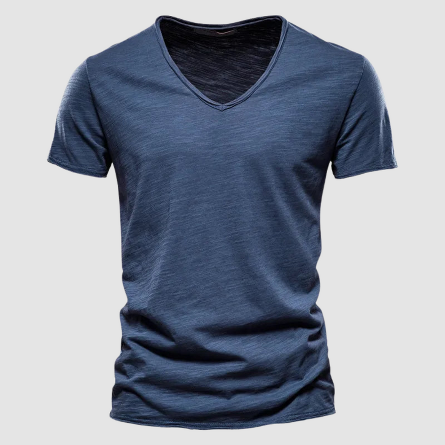 Burnet™ Cotton Summer Tee by THE WHITMORE FAMILY, light blue short-sleeve t-shirt with a relaxed fit and simple design.