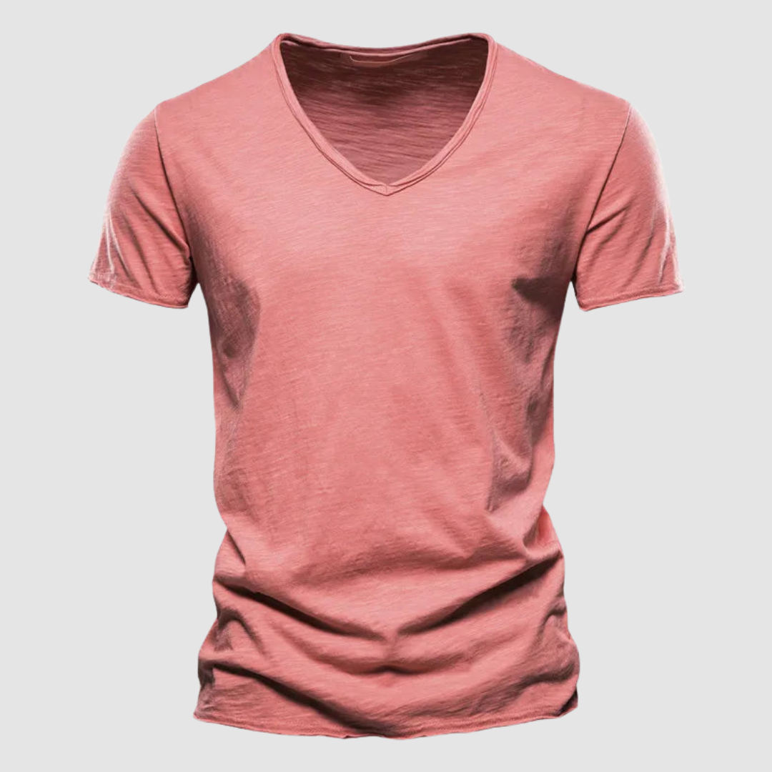 Green Burnet™ Cotton Summer Tee by THE WHITMORE FAMILY, showing a casual short-sleeve t-shirt with a relaxed fit.