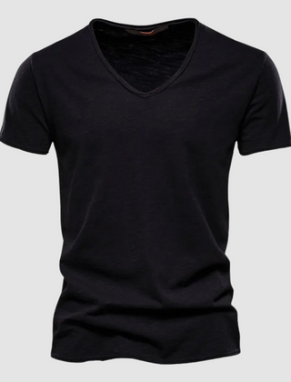 Green Burnet™ Cotton Summer Tee by THE WHITMORE FAMILY, shown on a model, featuring a casual fit and soft cotton fabric.