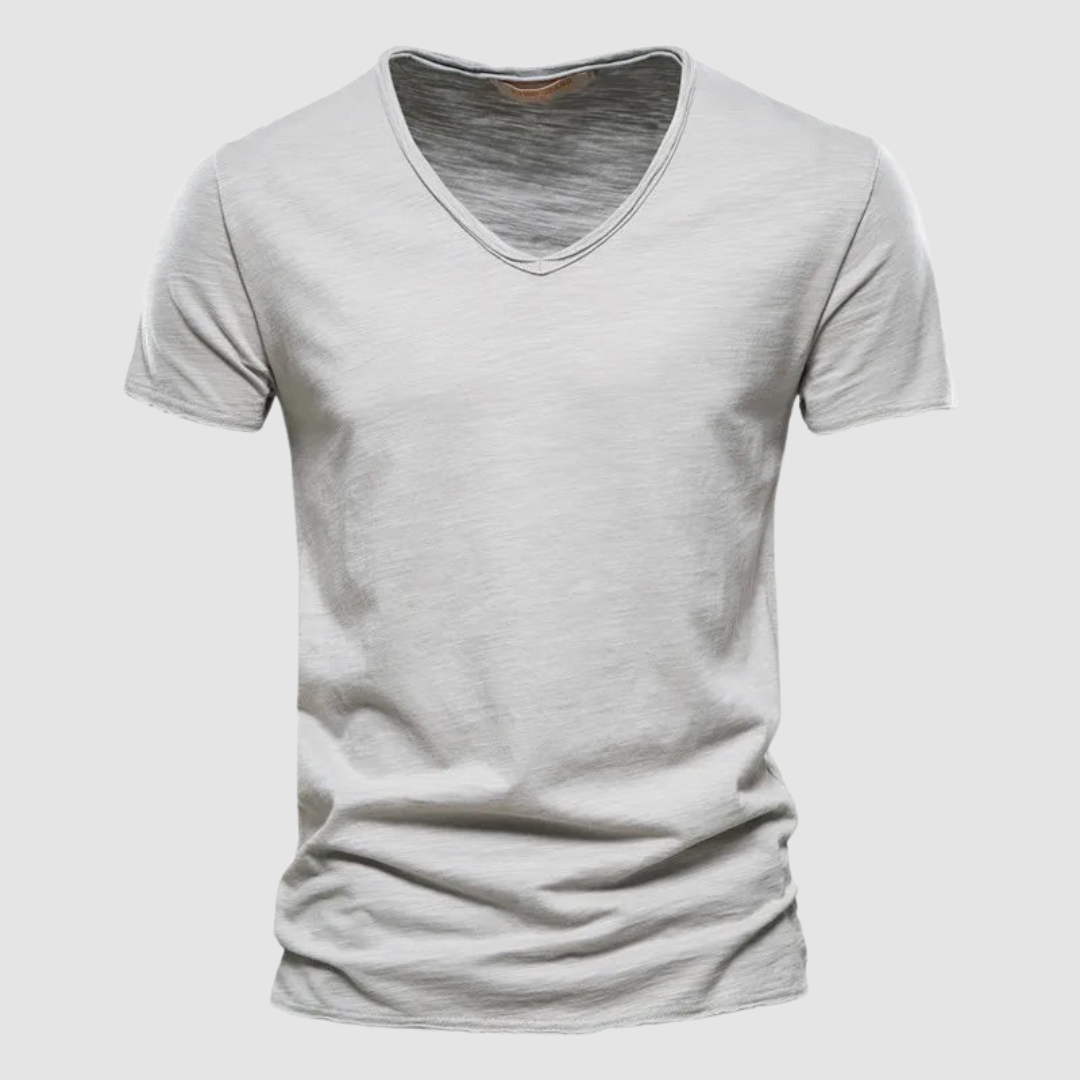 Green Burnet™ Cotton Summer Tee by THE WHITMORE FAMILY, casual short-sleeve shirt displayed on a plain background.