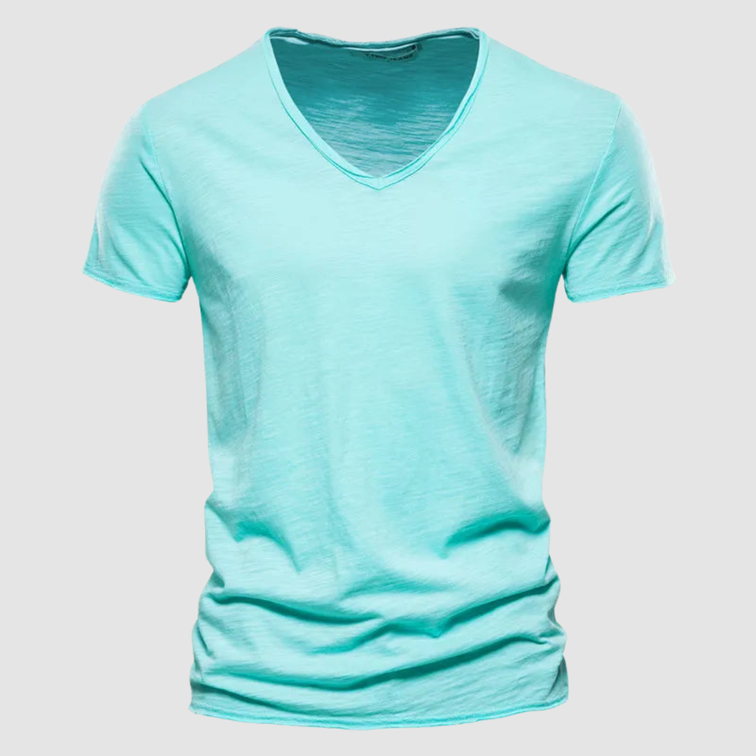 Green Burnet™ Cotton Summer Tee by THE WHITMORE FAMILY, featuring a casual fit and soft cotton fabric.