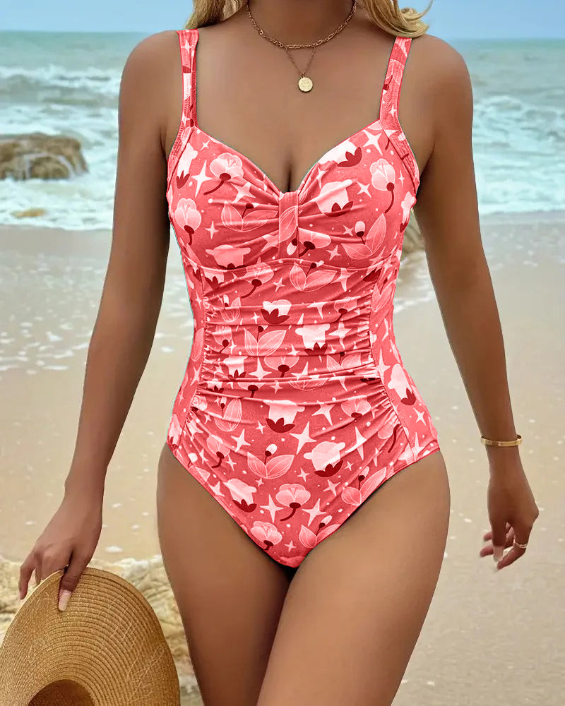 Green Clara™ One Piece Printed Tankini by THE WHITMORE FAMILY featuring a stylish tankini design with vibrant print pattern.