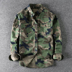 Logan™ Urban Camo Shirt by THE WHITMORE FAMILY, featuring a stylish urban camouflage pattern on a casual shirt.