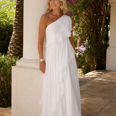 Elegant Victoria maxi dress by The Whitmore Family, flowing fabric and intricate detailing, ideal for formal occasions.