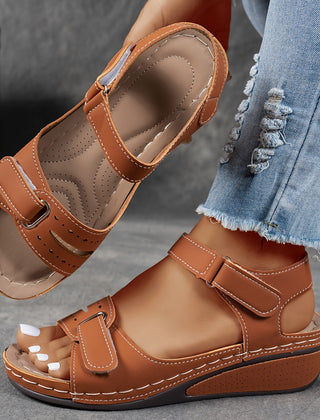 Grey Janet orthopedic comfort flex sandals by THE WHITMORE FAMILY, featuring supportive straps and cushioned soles.