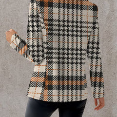 Ghislaine houndstooth blazer by The Whitmore Family, beige and black tailored jacket for women, size XS, stylish coat for smart casual wear.