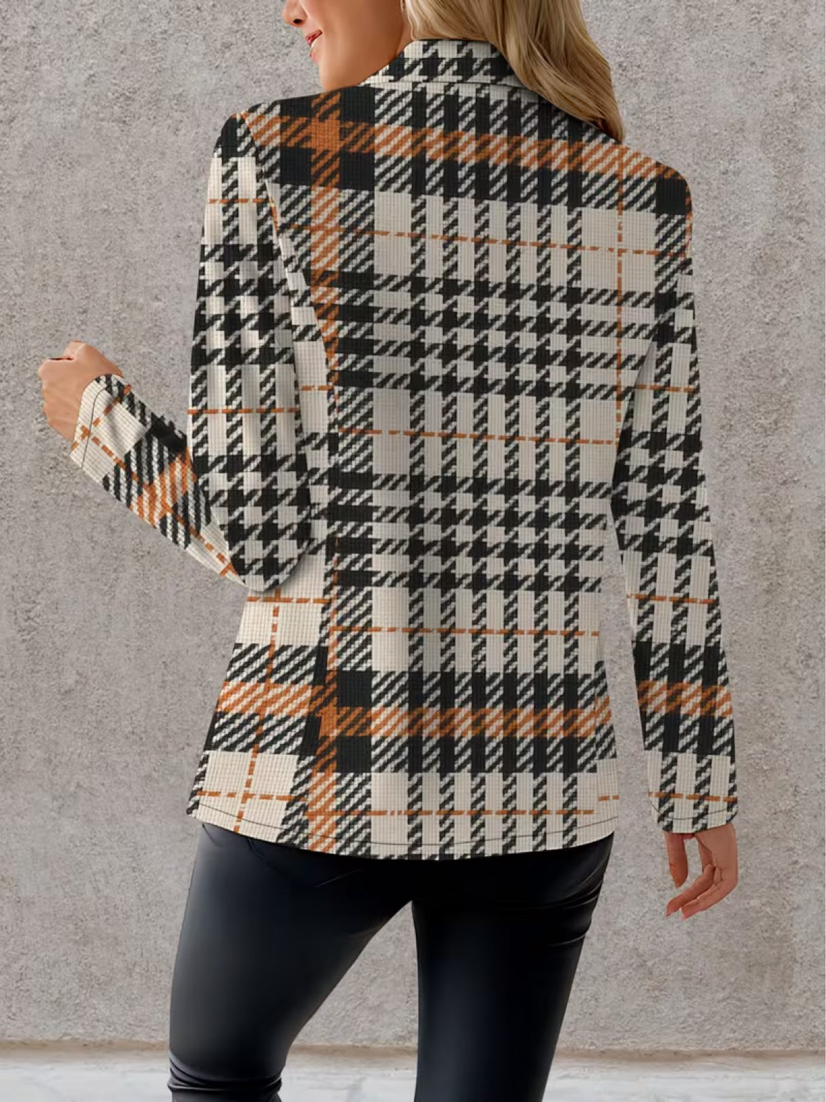 Ghislaine houndstooth blazer by The Whitmore Family, beige and black tailored jacket for women, size XS, stylish coat for smart casual wear.