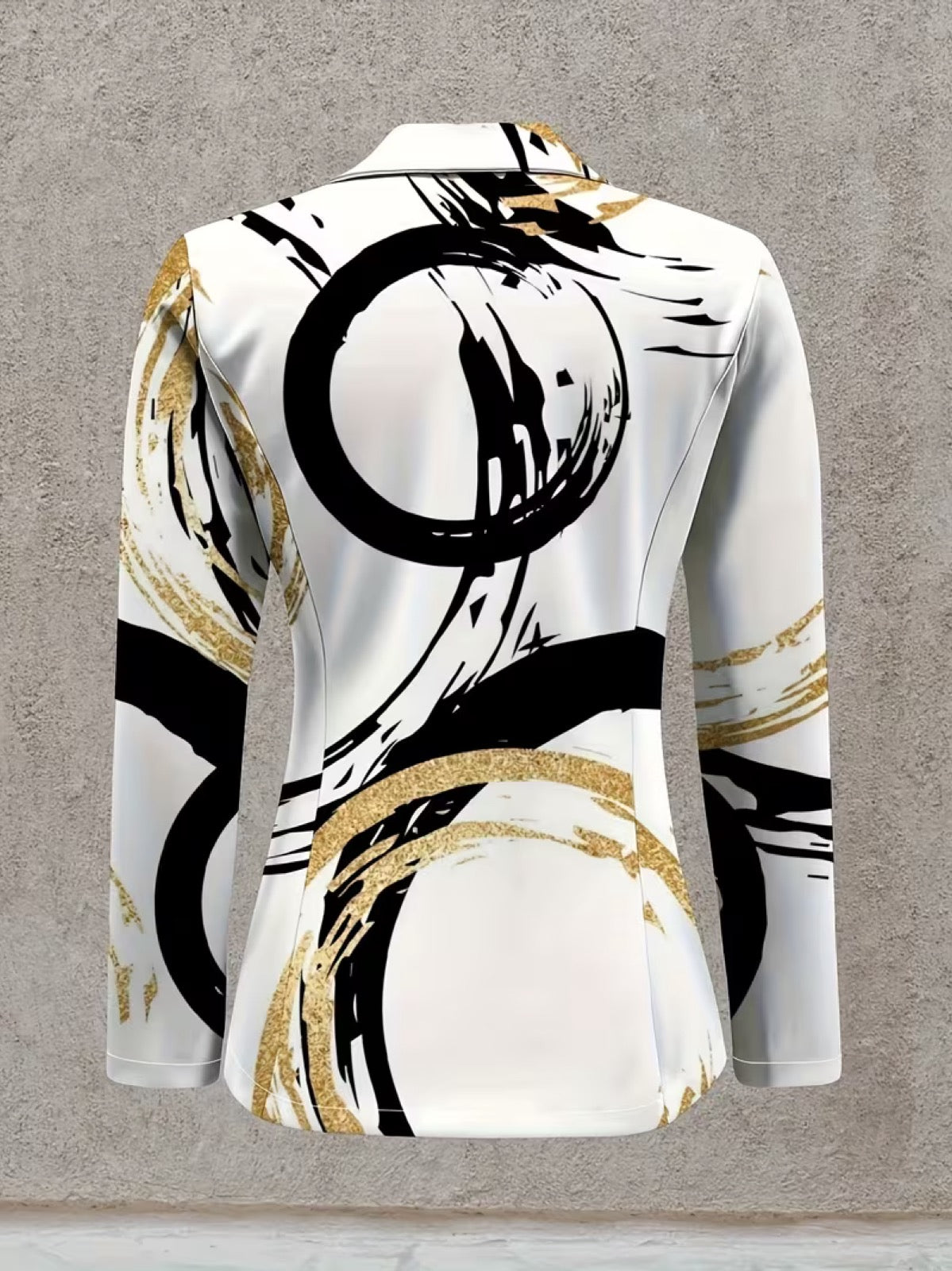 Noemine abstract brushstroke blazer by The Whitmore Family, stylish jacket with bold artistic print and tailored fit.