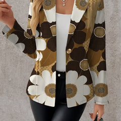 Clothilde Daisy Print Blazer by The Whitmore Family, stylish jacket with a floral daisy pattern and tailored fit.