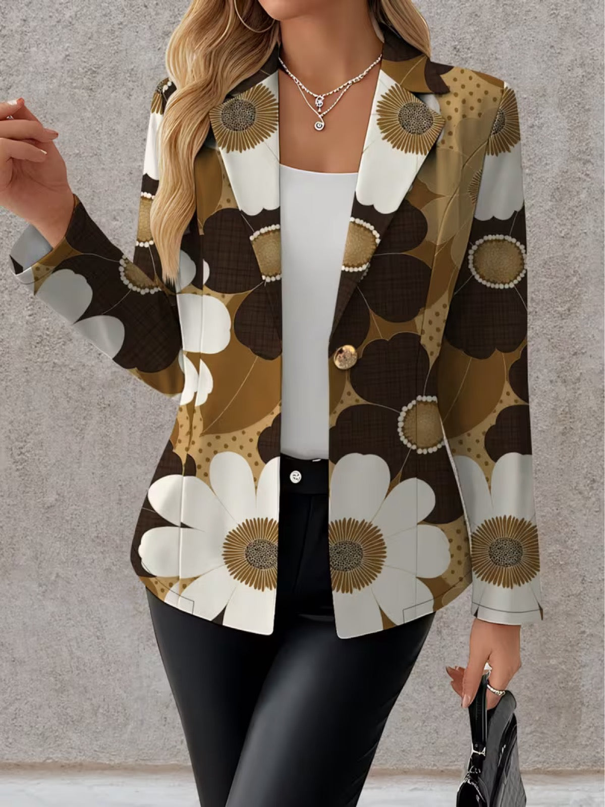 Clothilde Daisy Print Blazer by The Whitmore Family, stylish jacket with a floral daisy pattern and tailored fit.