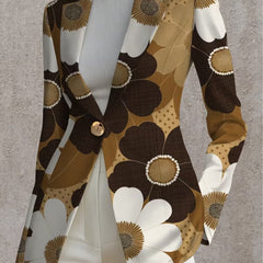Clothilde Daisy Print Blazer by The Whitmore Family, stylish jacket with a vibrant daisy pattern and tailored fit.
