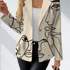 Philippine line art blazer from THE WHITMORE FAMILY, stylish jacket with elegant line design and tailored fit.