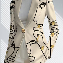 Philippine line art blazer from THE WHITMORE FAMILY, stylish jacket featuring detailed line design and tailored fit.