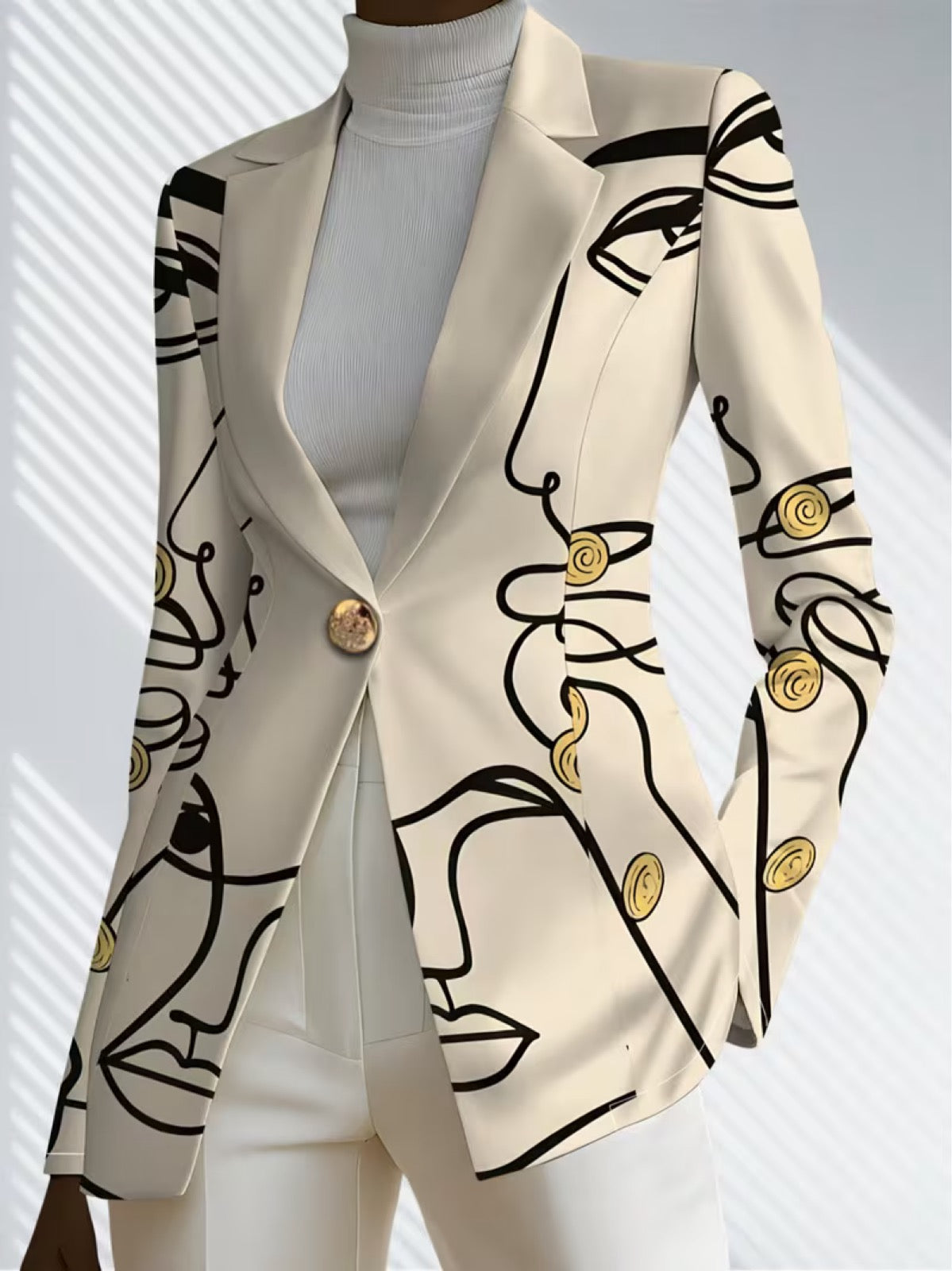 Philippine line art blazer from THE WHITMORE FAMILY, stylish jacket featuring detailed line design and tailored fit.