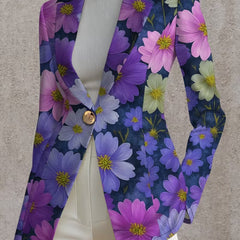 Purple Cosmos blazer by The Whitmore Family, stylish tailored jacket with a classic fit and vibrant color, displayed on a hanger.
