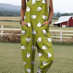 Green Coop Stroll Jumpsuit from THE WHITMORE FAMILY jumpsuit collection, featuring a comfortable and stylish design.