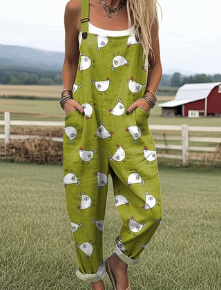 Green Coop Stroll Jumpsuit from THE WHITMORE FAMILY jumpsuit collection, featuring a comfortable and stylish design.