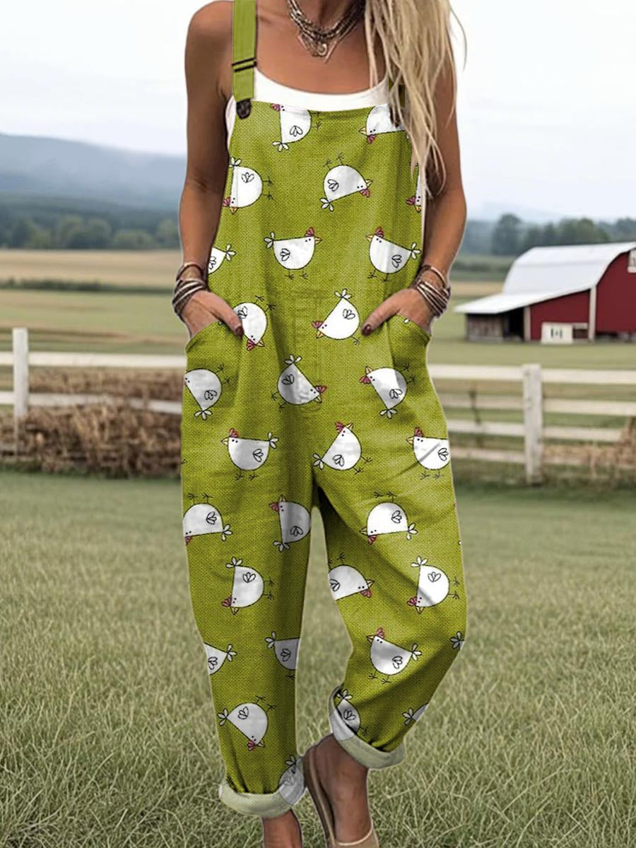 Green Coop Stroll Jumpsuit from THE WHITMORE FAMILY jumpsuit collection, featuring a comfortable and stylish design.