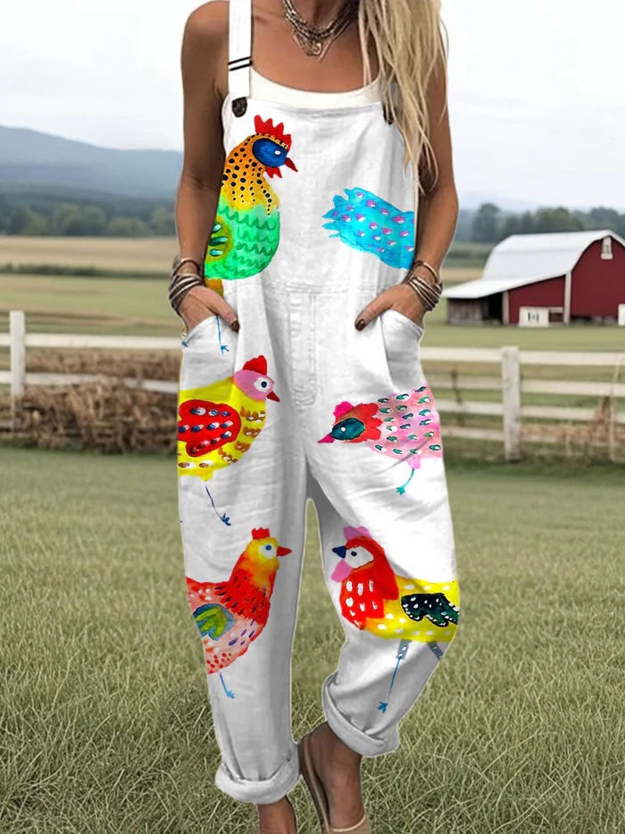 The Whitmore Family Barnyard Bloom jumpsuit from the Jumpsuit Collection, featuring a floral pattern and casual fit.