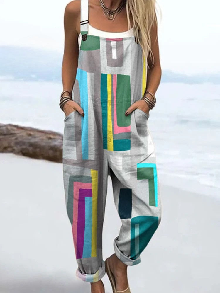 The Whitmore Family Block Party Jumpsuit from the jumpsuit collection featuring a stylish, comfortable one-piece in vibrant fabric.