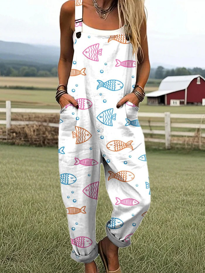 Ocean Whimsy Jumpsuit from THE WHITMORE FAMILY jumpsuit collection, featuring a stylish, ocean-inspired design and comfortable fit.