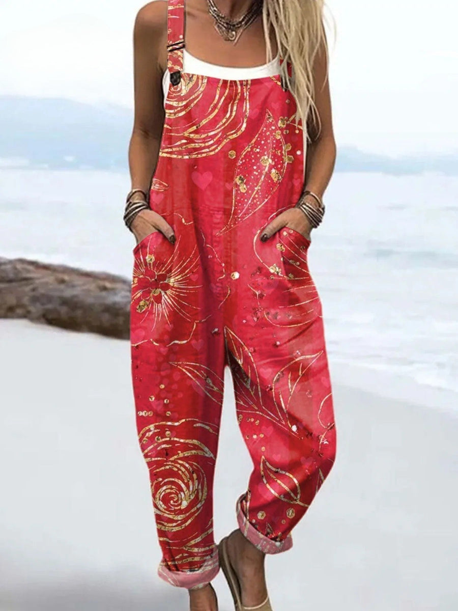 Wildflower Drift jumpsuit from THE WHITMORE FAMILY Jumpsuit Collection, featuring a floral pattern and relaxed fit.