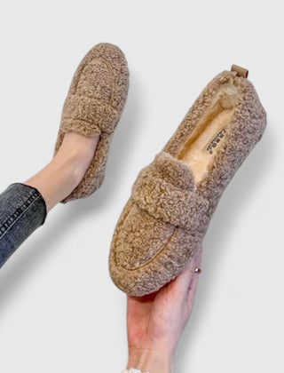 Karelyanne comfortable khaki loafers by THE WHITMORE FAMILY, featuring slip-on design and soft sole for everyday wear