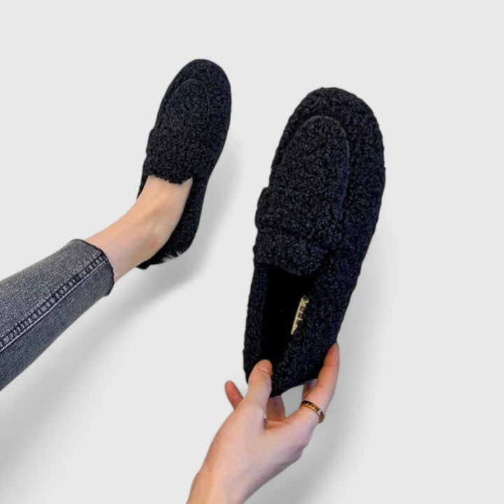 Karelyanne Comfortable Loafers in khaki by THE WHITMORE FAMILY, featuring slip-on style and cushioned sole for everyday wear.