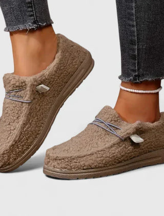 Khaki Nia orthopedic loafers by THE WHITMORE FAMILY, featuring comfortable design and supportive soles for everyday wear.
