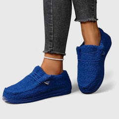 Khaki Nia orthopedic loafers by THE WHITMORE FAMILY, featuring comfortable slip-on design with supportive soles.