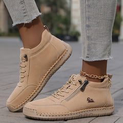 Khaki Nola™ ergonomic support sneakers by THE WHITMORE FAMILY, featuring cushioned soles and breathable design for comfort.