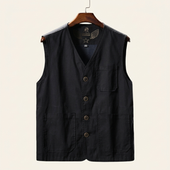 Hartley Utility Vest by THE WHITMORE FAMILY, showcasing a practical, multi-pocket vest in durable fabric.