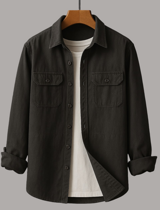 Khaki Darwin™ Elegant shirt by THE WHITMORE FAMILY, XS size, displayed flat with collar and button details.