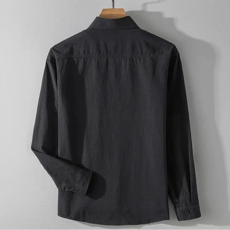 Light khaki Darwin™ Elegant shirt by THE WHITMORE FAMILY, shown in size XS with a tailored fit and classic collar design.