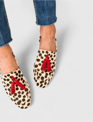 Skylar orthopedic loafers by THE WHITMORE FAMILY featuring leopard print, slip-on style, and cushioned design for comfort.