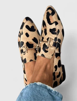 Olivianora orthopedic loafers by THE WHITMORE FAMILY featuring leopard print, slip-on style, and comfortable design for everyday wear.
