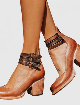 Light brown Nina sandals by THE WHITMORE FAMILY featuring elegant design and comfortable fit for casual or dressy wear.