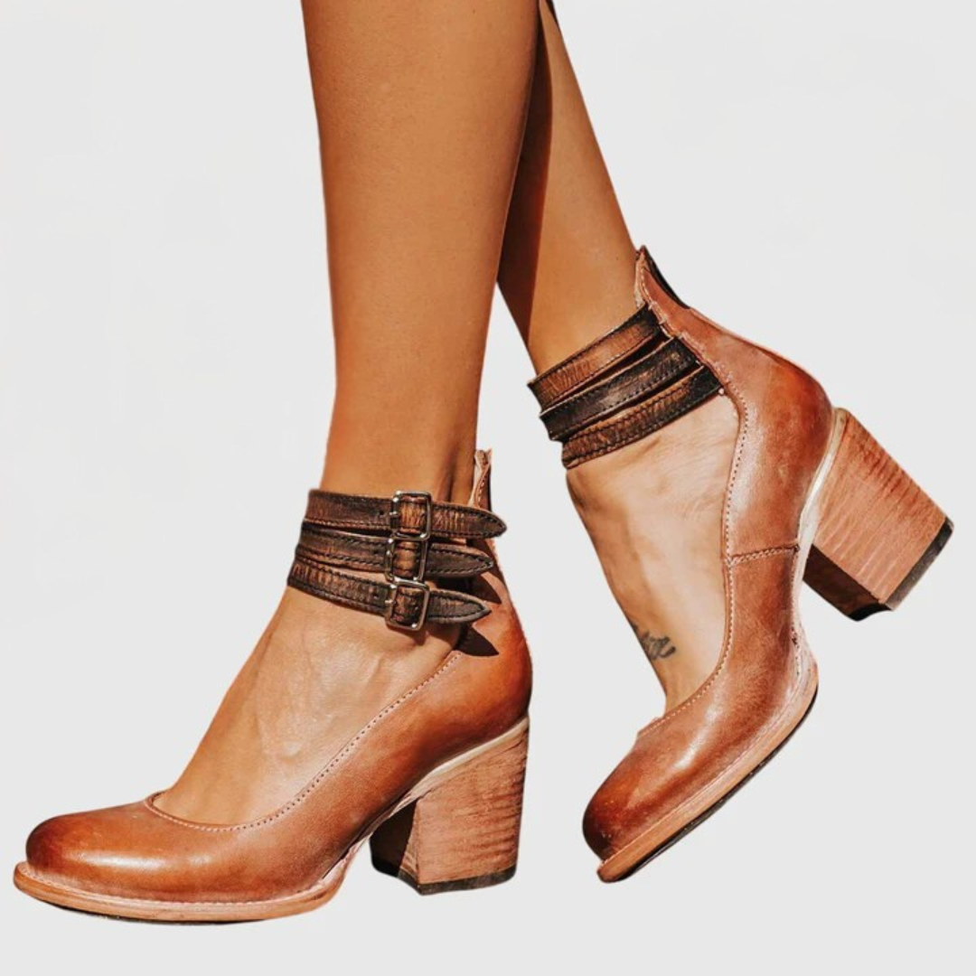Light brown Nina sandals by THE WHITMORE FAMILY featuring elegant design and comfortable fit for casual or dressy wear.