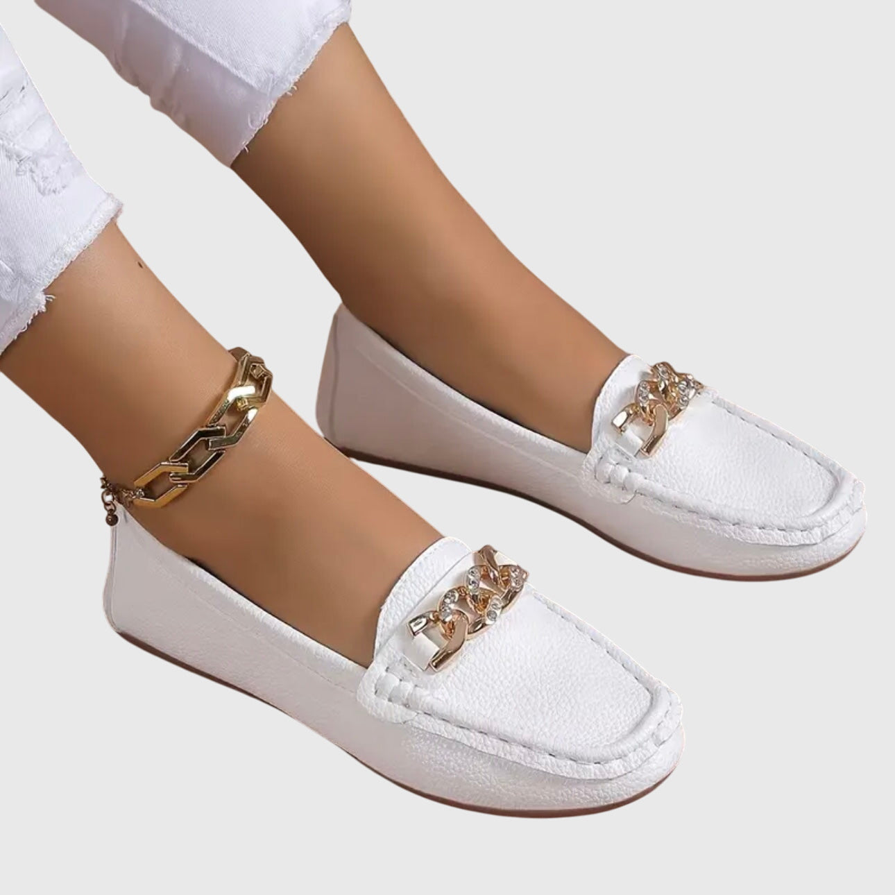 Beige Melissa orthopedic loafers by THE WHITMORE FAMILY featuring comfortable, stylish slip-on design with supportive soles.